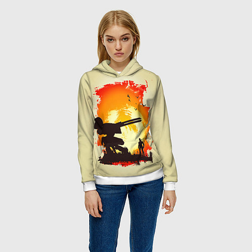 Женская толстовка Снейк и Метал Гир / 3D-Белый – фото 3