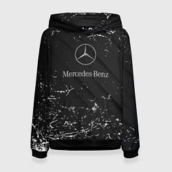 Толстовка-худи женская Mercedes-Benz штрихи black, цвет: 3D-черный