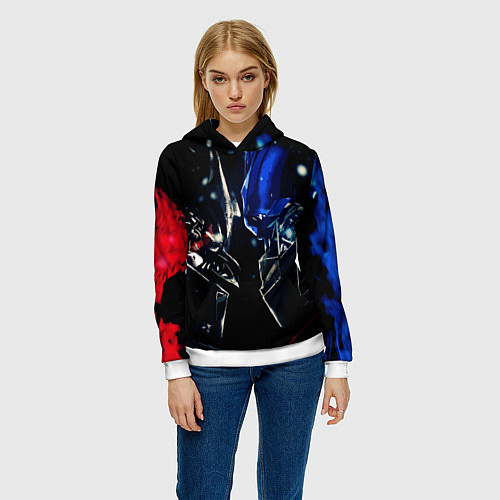 Женская толстовка Тансформеры Оптимус и Мегатрон 2022 / 3D-Белый – фото 3