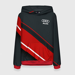 Толстовка-худи женская Audi sport red, цвет: 3D-красный