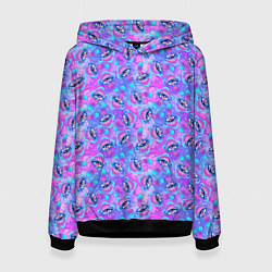 Толстовка-худи женская Магические Грибы, цвет: 3D-черный