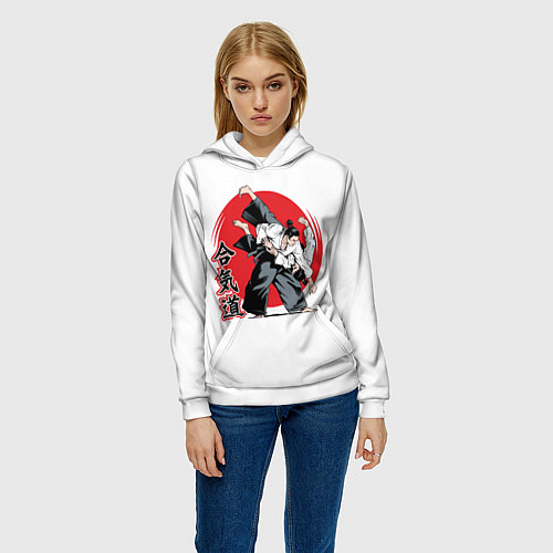 Женская толстовка Айкидо Aikido / 3D-Белый – фото 3