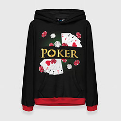 Толстовка-худи женская Покер POKER, цвет: 3D-красный