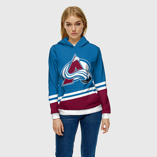 Женская толстовка Colorado Avalanche, Колорадо Эвеланш / 3D-Белый – фото 3