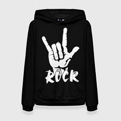 Толстовка-худи женская РОК - ROCK, цвет: 3D-черный