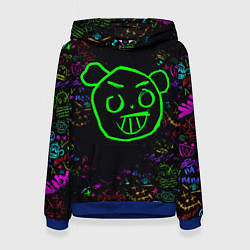 Толстовка-худи женская League Of Legends граффити неон, цвет: 3D-синий