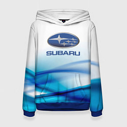 Толстовка-худи женская Subaru Спорт текстура, цвет: 3D-синий