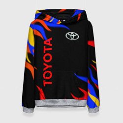 Толстовка-худи женская Toyota Разноцветный огонь, цвет: 3D-меланж