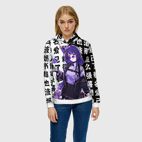 Женская толстовка Genshin Impact: Сегун Райдэн / 3D-Белый – фото 3