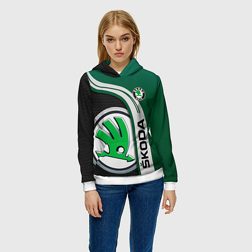 Женская толстовка SKODA AUTO ШКОДА АВТО / 3D-Белый – фото 3