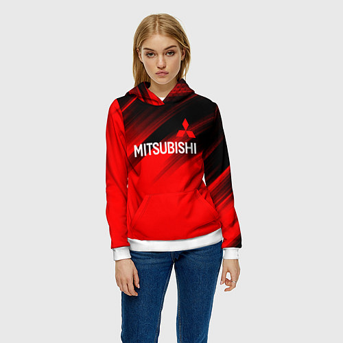 Женская толстовка Mitsubishi - Red Sport / 3D-Белый – фото 3