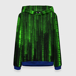 Толстовка-худи женская Бегущий по коду, цвет: 3D-синий