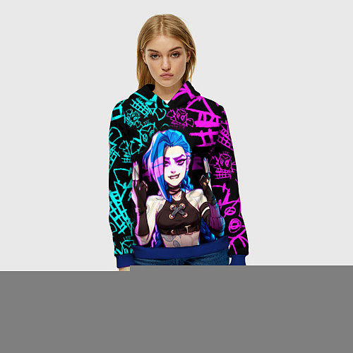 Женская толстовка JINX ДЖИНКС NEON PATTERN / 3D-Синий – фото 3