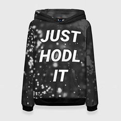 Толстовка-худи женская CRYPTO - JUST HODL IT Частицы, цвет: 3D-черный