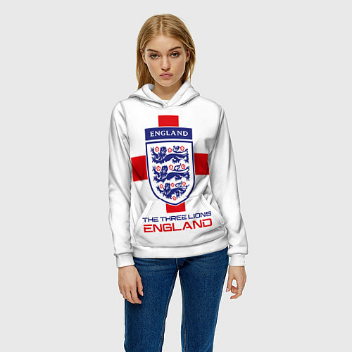 Женская толстовка Сборная Англии по футболу / 3D-Белый – фото 3