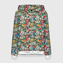 Толстовка-худи женская Деньги Казино, цвет: 3D-белый