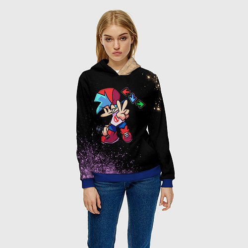 Женская толстовка ФНФ - ПАРЕНЬ Арт / 3D-Синий – фото 3