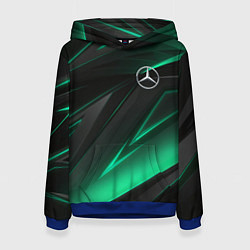 Толстовка-худи женская MERCEDES-BENZ AMG NEON STRIPES PETRONAS, цвет: 3D-синий