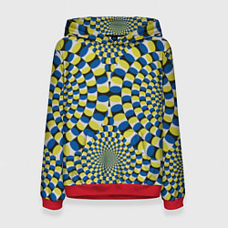 Толстовка-худи женская Иллюзия в движении Illusion, цвет: 3D-красный