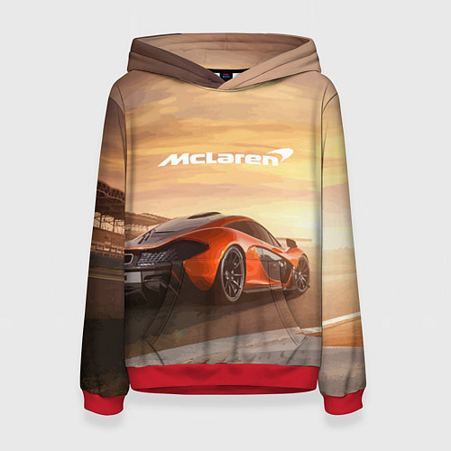 Женская толстовка McLaren - легендарная гоночная команда! / 3D-Красный – фото 1