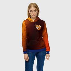 Толстовка-худи женская ЛИСИЧКА Абстракция, цвет: 3D-синий — фото 2