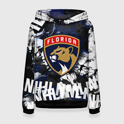 Толстовка-худи женская Florida Panthers, Флорида Пантерз, цвет: 3D-черный