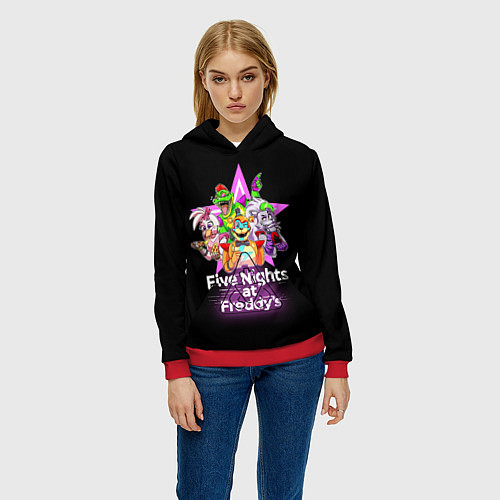 Женская толстовка Game Five Nights at Freddys: Security Breach / 3D-Красный – фото 3