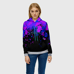 Толстовка-худи женская Линейдж 2 Брызги, цвет: 3D-меланж — фото 2