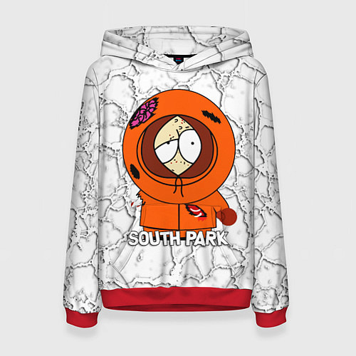 Женская толстовка Мультфильм Южный парк Кенни South Park / 3D-Красный – фото 1