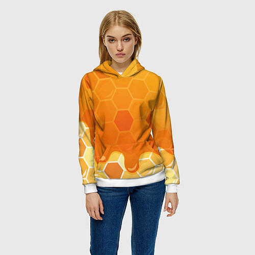 Женская толстовка Мёд от пчёл / 3D-Белый – фото 3