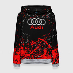 Толстовка-худи женская AUDI АУДИ брызги, цвет: 3D-меланж