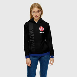 Толстовка-худи женская YAMAHA БОКОВАЯ ПОЛОСА, цвет: 3D-синий — фото 2