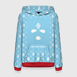 Толстовка-худи женская Sky Blue Phantom Ski Mask Dope Street Market, цвет: 3D-красный