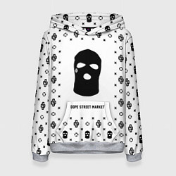 Толстовка-худи женская Узор White Ski Mask Dope Street Market, цвет: 3D-меланж