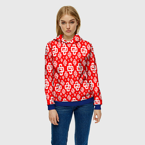 Женская толстовка Red Pattern Dope Camo Dope Street Market Спина / 3D-Синий – фото 3