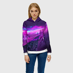 Толстовка-худи женская Наедине со вселенной Alone with the universe, цвет: 3D-белый — фото 2