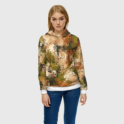 Женская толстовка Камуфляж Василиск Степь / 3D-Белый – фото 3