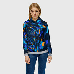 Толстовка-худи женская Geometric pattern Fashion Vanguard, цвет: 3D-меланж — фото 2