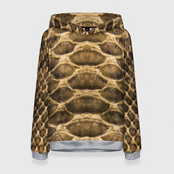 Толстовка-худи женская Snake Skin Pattern, цвет: 3D-меланж