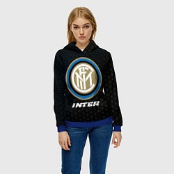 Толстовка-худи женская INTER Inter - Графика, цвет: 3D-синий — фото 2