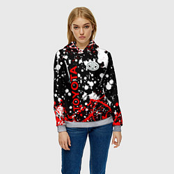 Толстовка-худи женская Toyota тойота брызги красок, цвет: 3D-меланж — фото 2