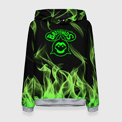 Толстовка-худи женская Battletoads боевые жабы огонь, цвет: 3D-меланж