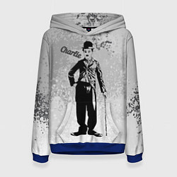 Толстовка-худи женская Чарли Чаплин!, цвет: 3D-синий
