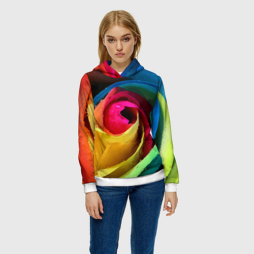 Женская толстовка Роза fashion 2022 / 3D-Белый – фото 3