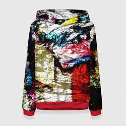 Толстовка-худи женская Fashion pattern Abstraction Impression, цвет: 3D-красный