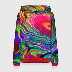 Толстовка-худи женская Expressive pattern Neon, цвет: 3D-красный