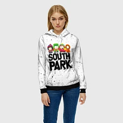 Толстовка-худи женская Южный парк мультфильм - персонажи South Park, цвет: 3D-черный — фото 2