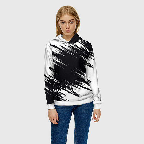 Женская толстовка БЕЛАЯ КРАСКА БРЫЗГИ / 3D-Белый – фото 3