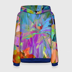 Толстовка-худи женская Abstract color pattern Summer 2022, цвет: 3D-синий