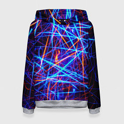 Толстовка-худи женская Neon pattern Fashion 2055, цвет: 3D-меланж